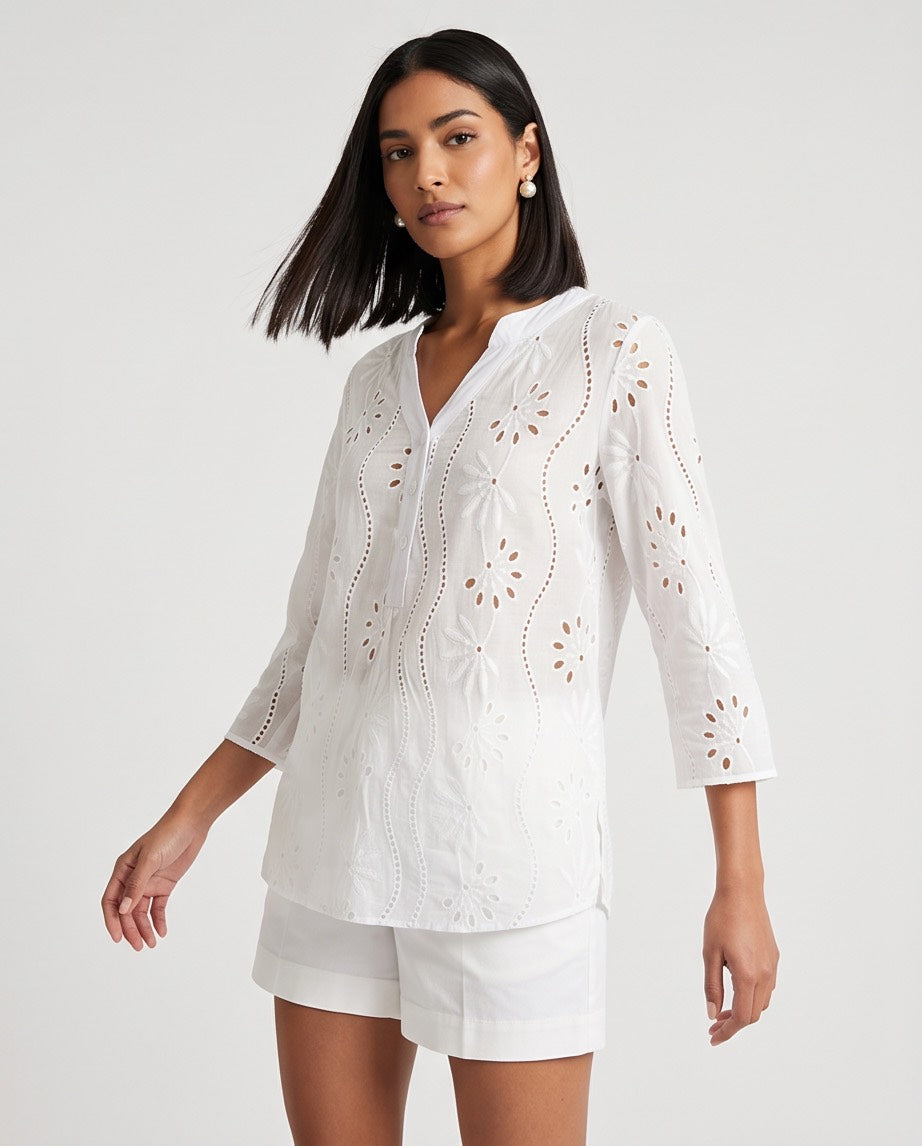The Blanc Anglaise Top