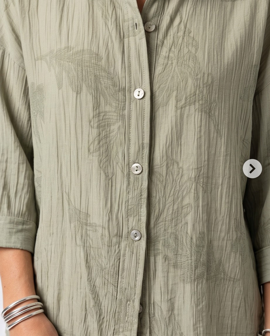 The Fern Frond Shirt in Pistachio