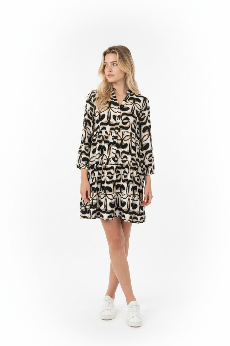 Monochrome Muse Swirl Dress