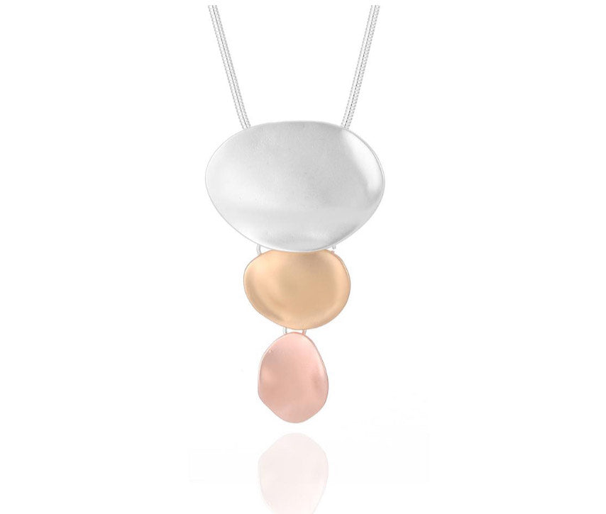 Mixed Metal Rounded Pendant Trio