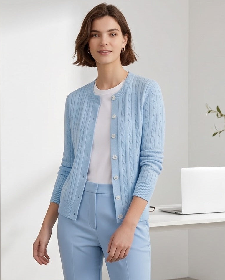 The Perfect Basic Cardigan in Ice Blue