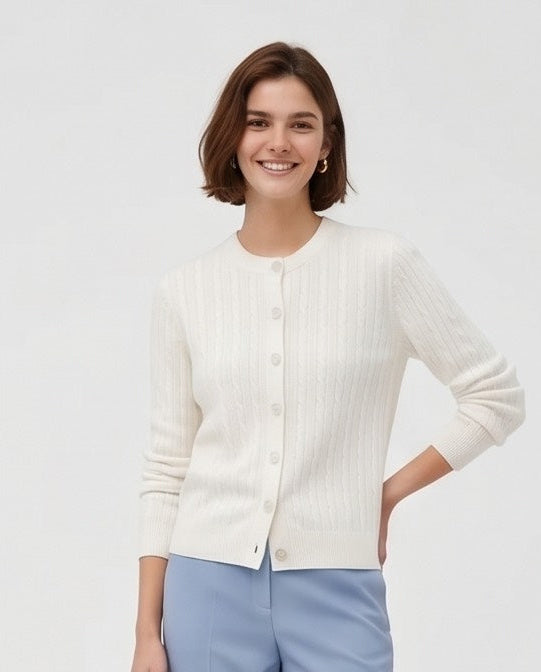 The Perfect Basic Cardigan in Off White