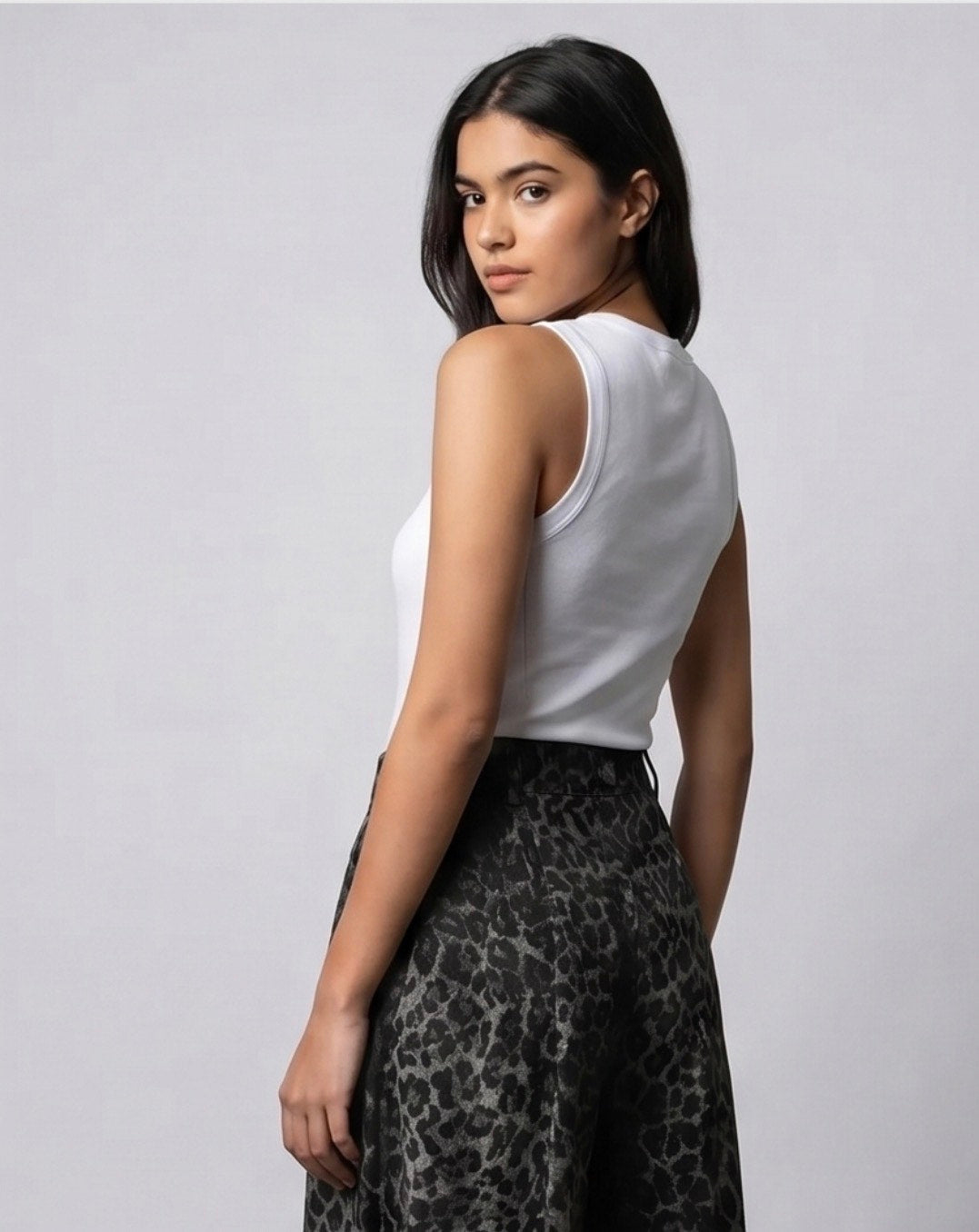 Wild Side Leopard Print Pants in Black and Grey