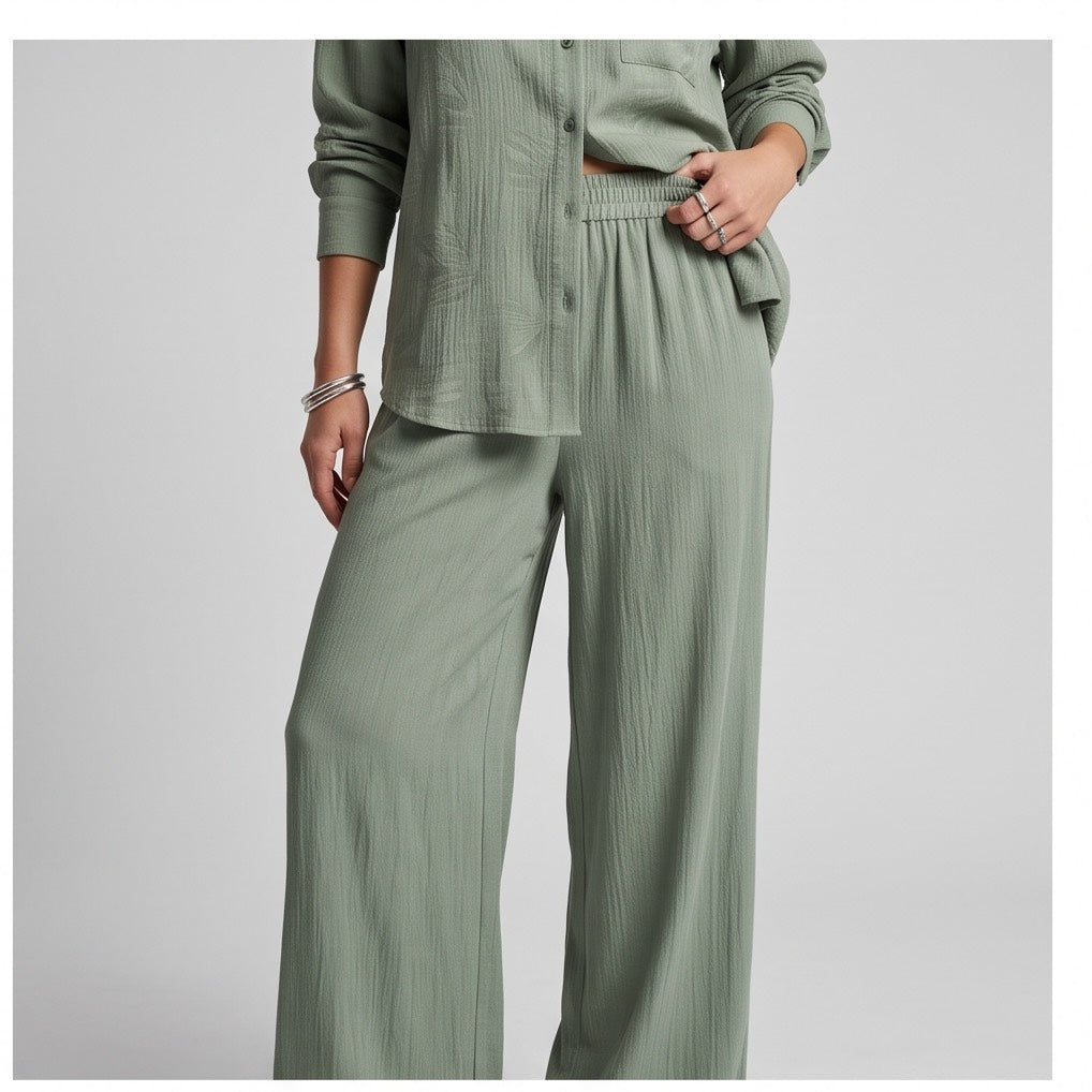 The Fern Frond Pants in Pistachio