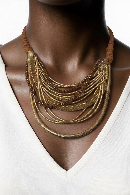 Golden Glam Multi-Strand Necklace