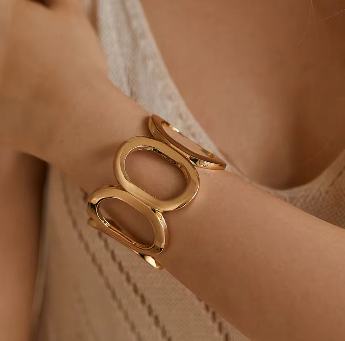 Infinity Oval Cuff Bracelet