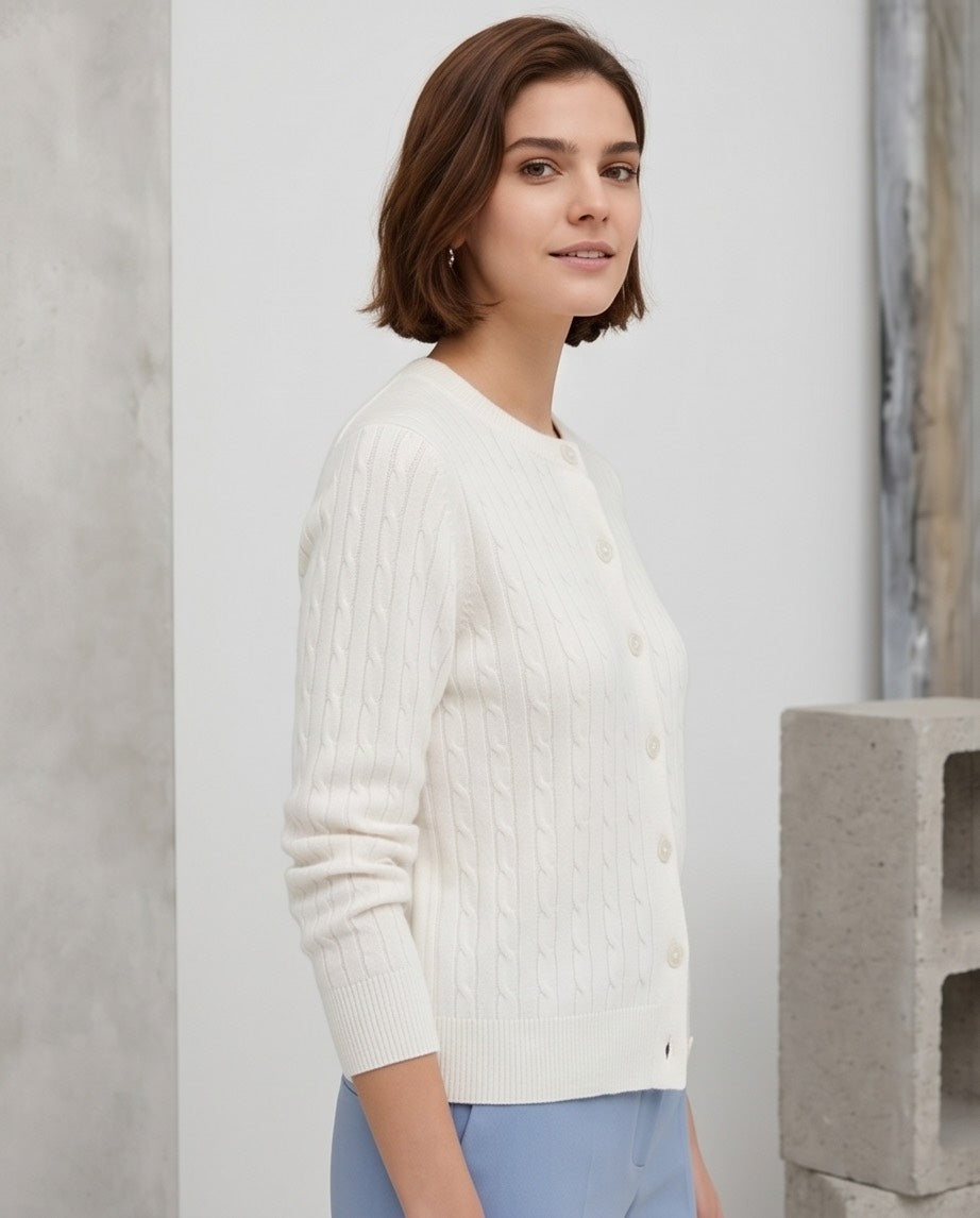 The Perfect Basic Cardigan in Off White