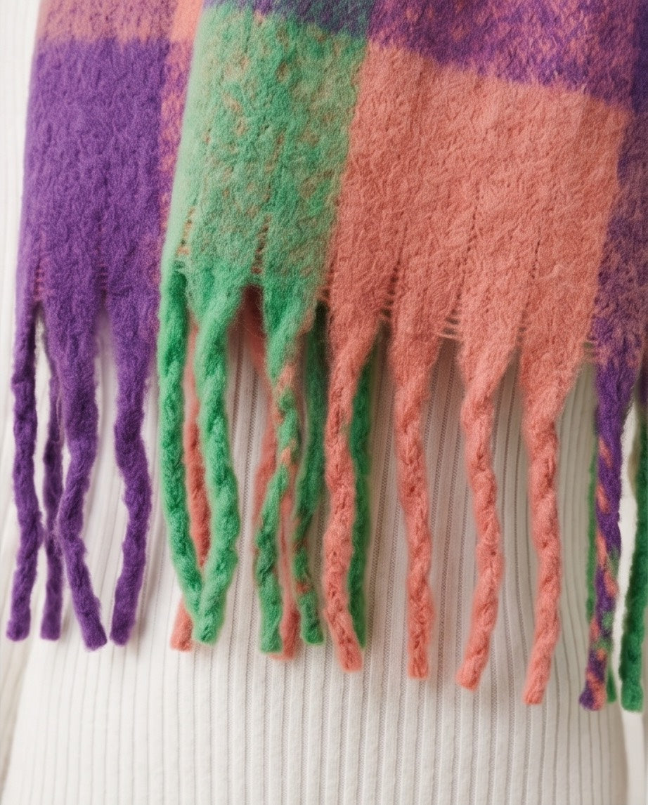Colour Riot Scarf in Lilac,Sage and Peach