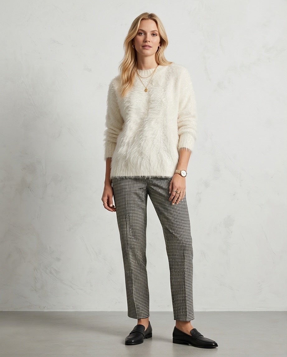 Soft Touch Pile Jersey in Off White