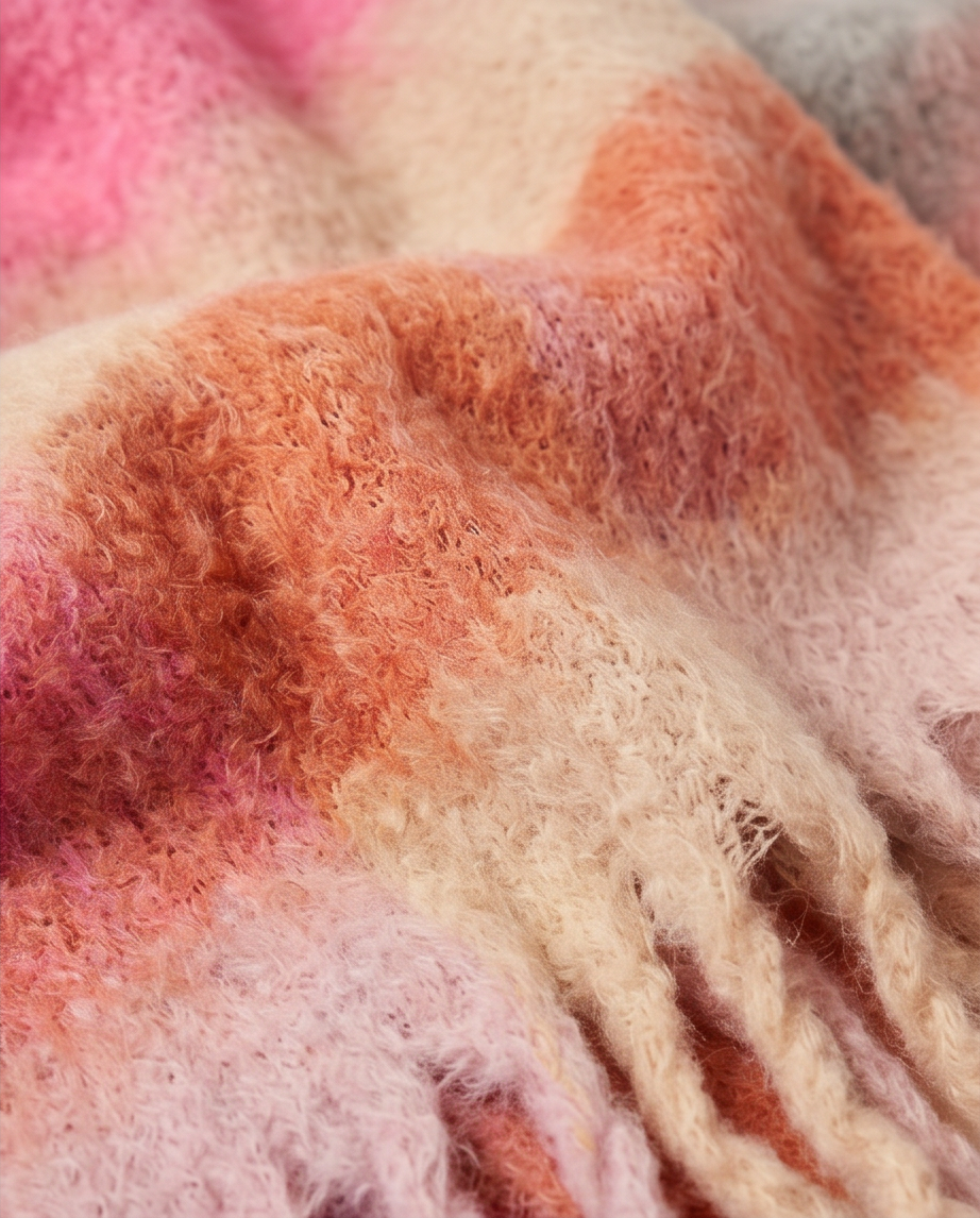 Colour Riot Scarf in Pinks,Grey and Stone
