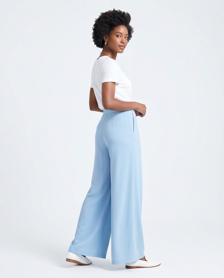 The Sky Flat Front Wide Leg Pants