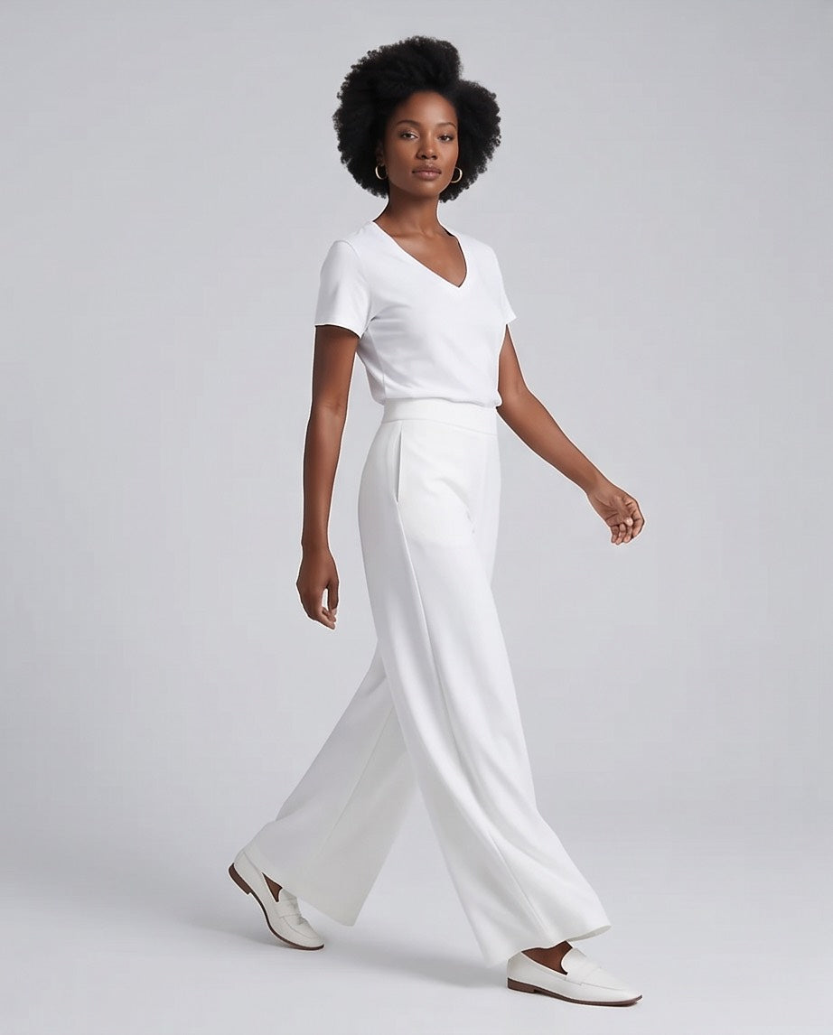 The Cloud Flat Front Wide Leg Pants