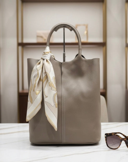Stone Leather Tote Bag